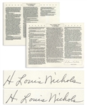 H. Louis Nichols Twice-Signed Souvenir Testimony Before the Warren Commission -- Nichols Was the Only Lawyer to Meet With Oswald After President John F. Kennedys Assassination